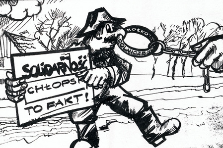 fot. Plakat z napisem „Solidarność Chłopska – to fakt!” kolportowany w trakcie protestów rolniczych 1980/1981 (IPN)